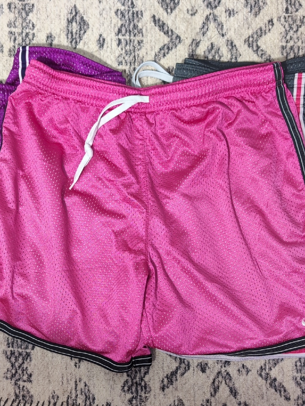 Lot Of 3 Nike  Mesh Athletic Shorts - Purple, Pink, Black, Sz L. - Picture 3 of 6
